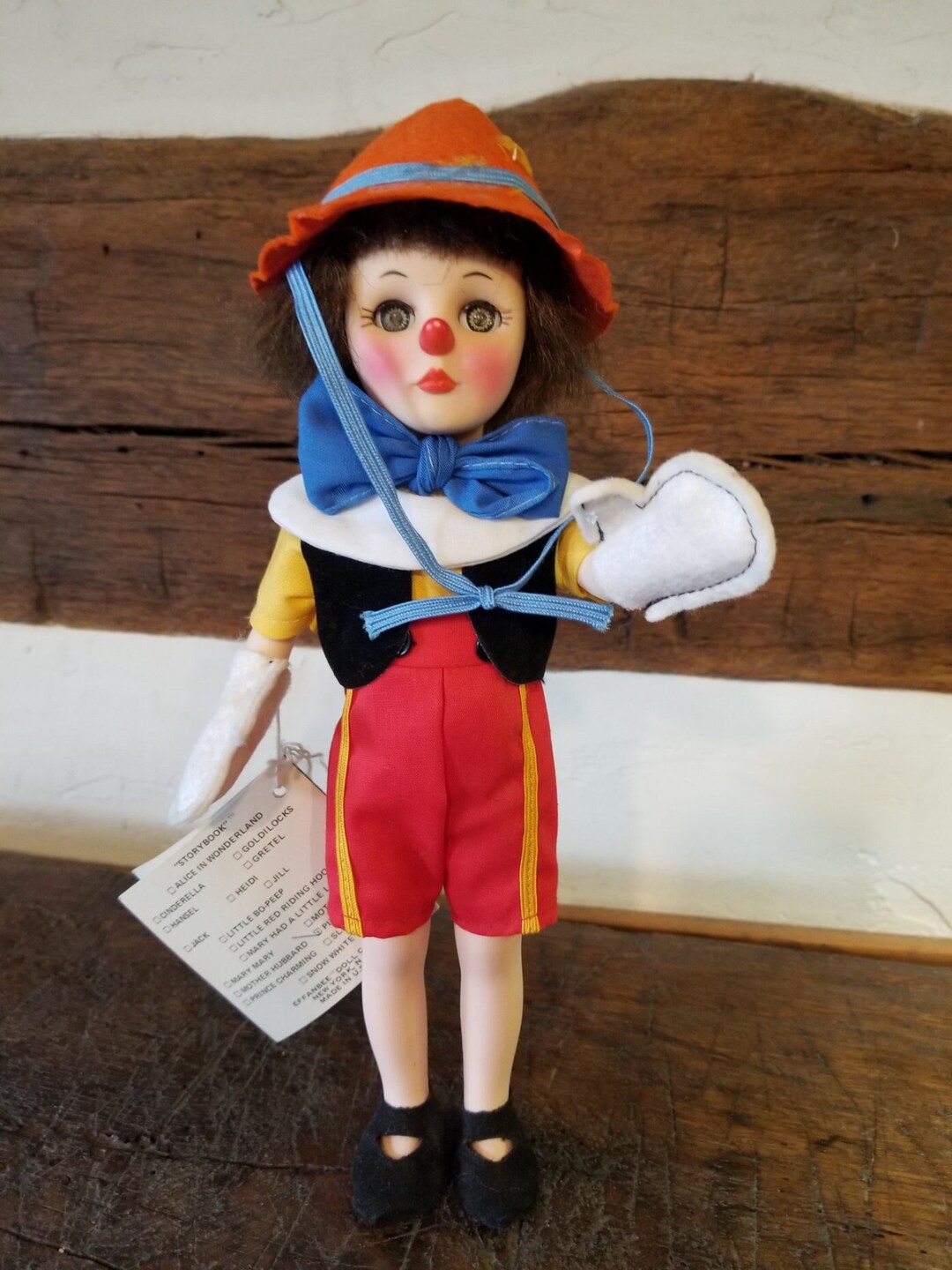 Vintage 1980s Effanbee 11inch pinocchio Doll, Storybook Collection