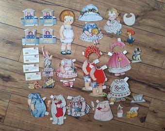 Vintage Dolly Dingle and Little Sister Toodles Paper Dolls - Grace Drayton