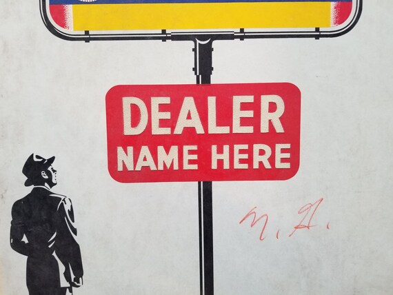 Vintage Martin Senour Paints Dealer Advertising Sign; Business Ads