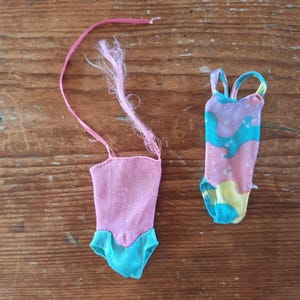 Vintage 1988 Style Magic Barbie and 1990 Bath Time Fun Barbie Bodysuits ONLY