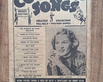 vintage 1958 Cowboy Songs Hill-Billy Western Songs Collection Booklet, March, Vol 7 Numéro 55 ; Publications folkloriques américaines