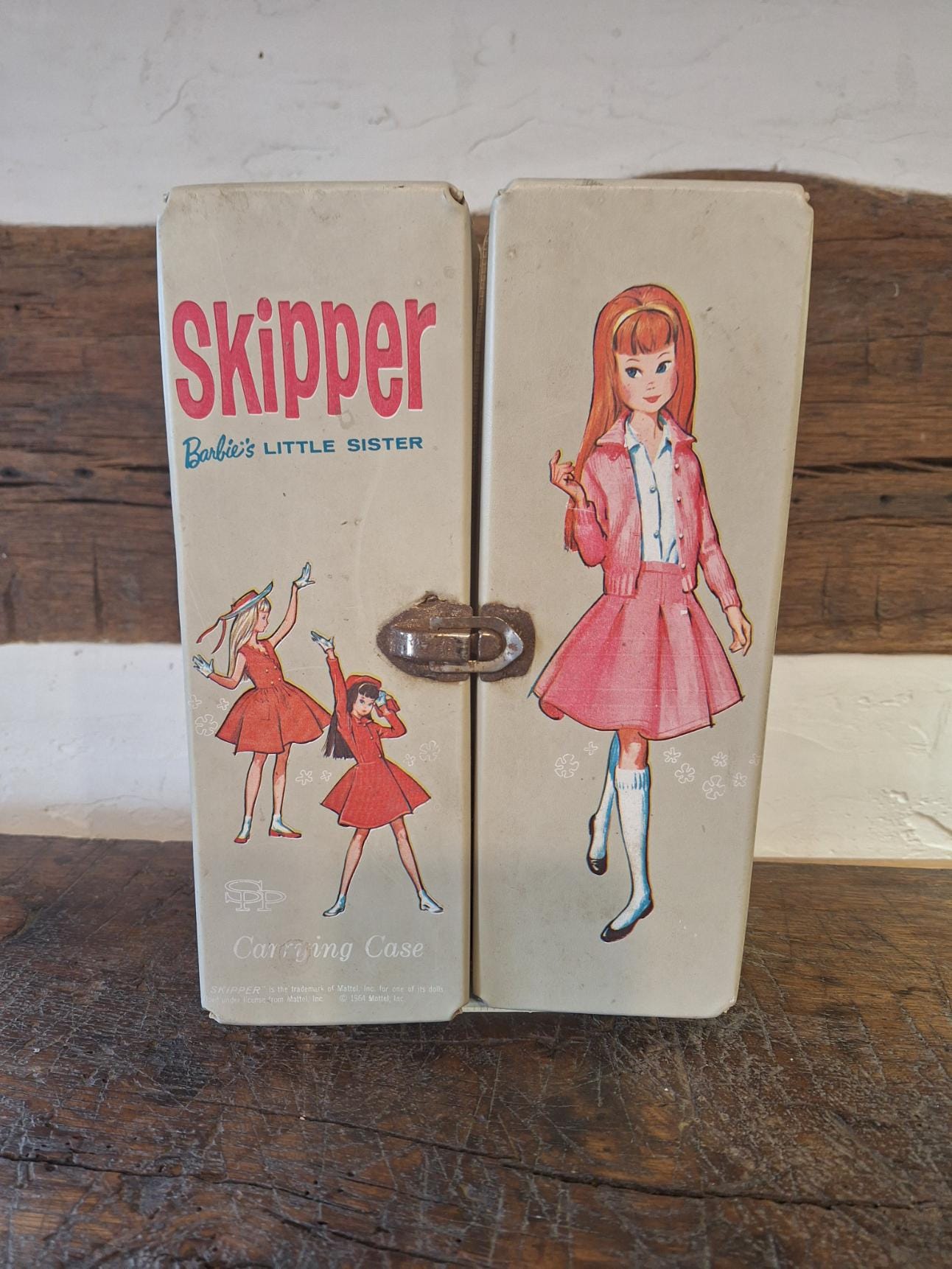 Vintage 1966 Mattel Skipper, Sister of Barbie, Fashion Doll Vinyl SPP Travel Doll Clothing Case #1045