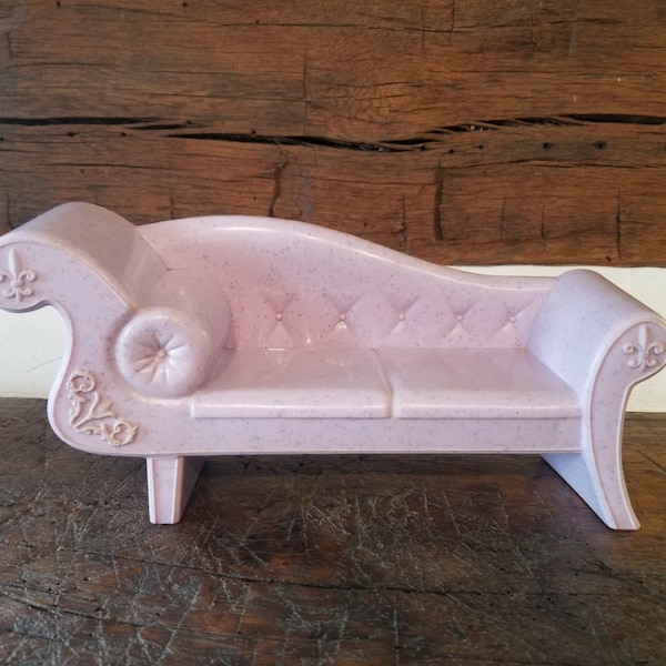 Vintage 1997 Hard Plastic Purple Sofa Chaise Couch for Barbie Fashion Doll from M.I.I. China; Doll Accessories; Doll Furniture; Kids Toys