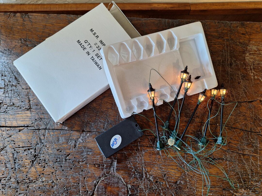 Vintage MSR Imports Christmas Village Six String Street Lamps Battery