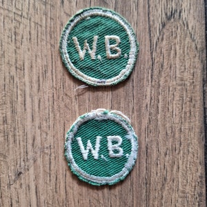Vintage 1.5-Inch W. B. Cloth Patch; Iron On, Sew On; Advertising
