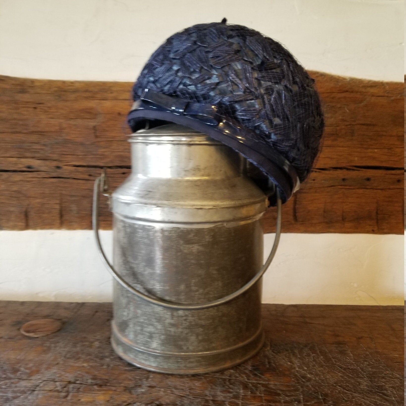 Vintage Union Made Blue Hat with Blue & Cream Bow Cream & Royal Blue Creighton Hat – Bluejays Script Snapback  main image 4