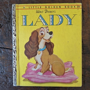 Vintage ©1954 Walt Disney's Lady, A Little Golden Book D42, autorstwa Simon and Schuster