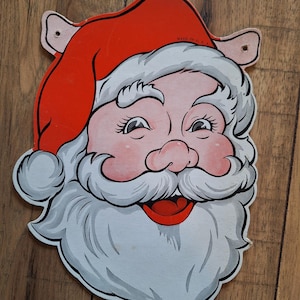 Vintage kerstman uit de jaren 50 gestanst karton voor de kerstman - Decoratie voor de feestdagen