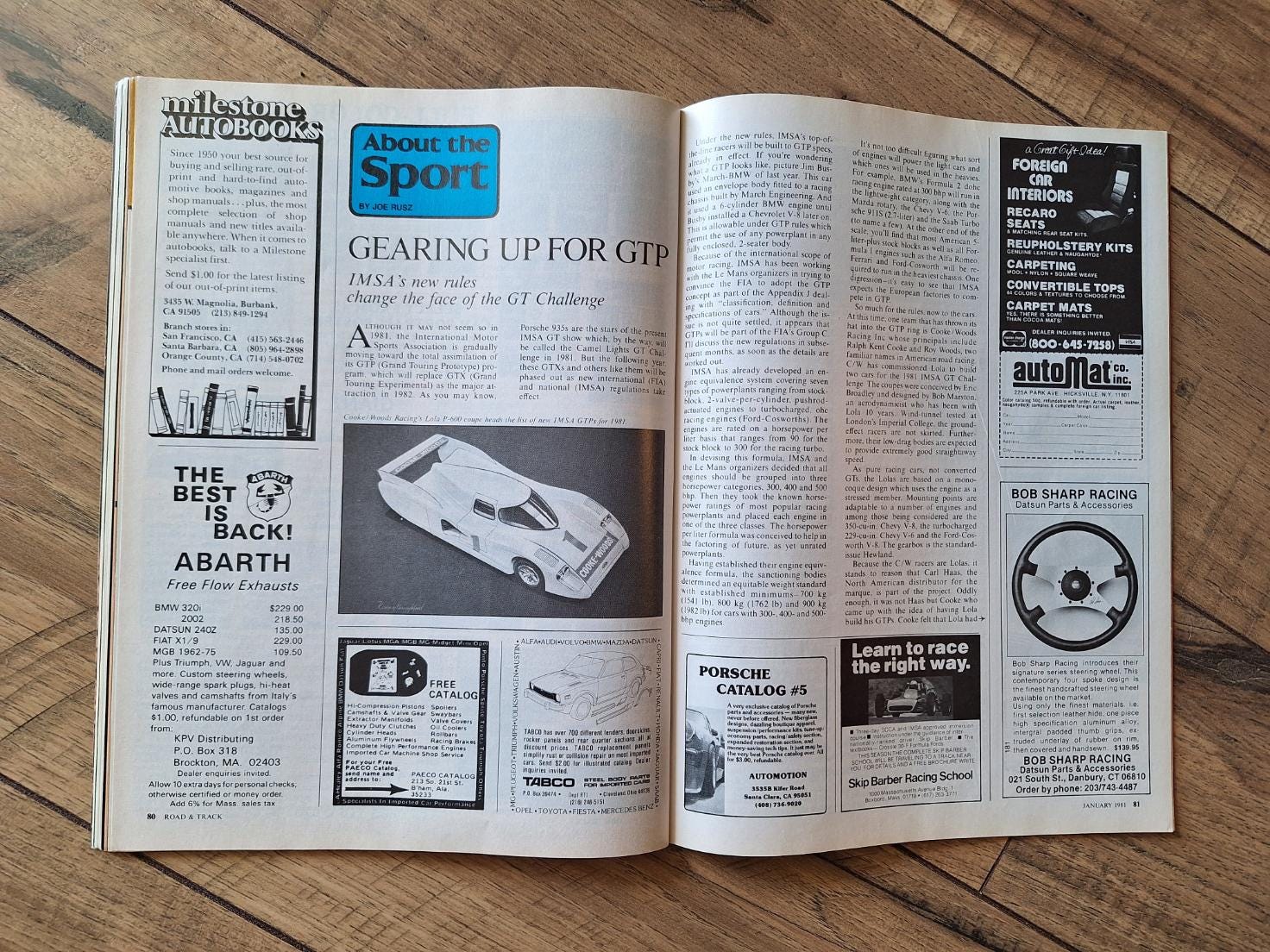 Vintage 1981 Road & Track Magazine, January Issue Grand Prix Pantera ...