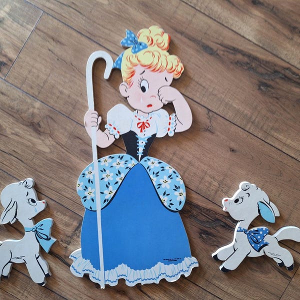 The Dolly Toy Company, Mother Goose Nursery Rhymes Pin Ups - Little Bo Peep and 2 Sheep