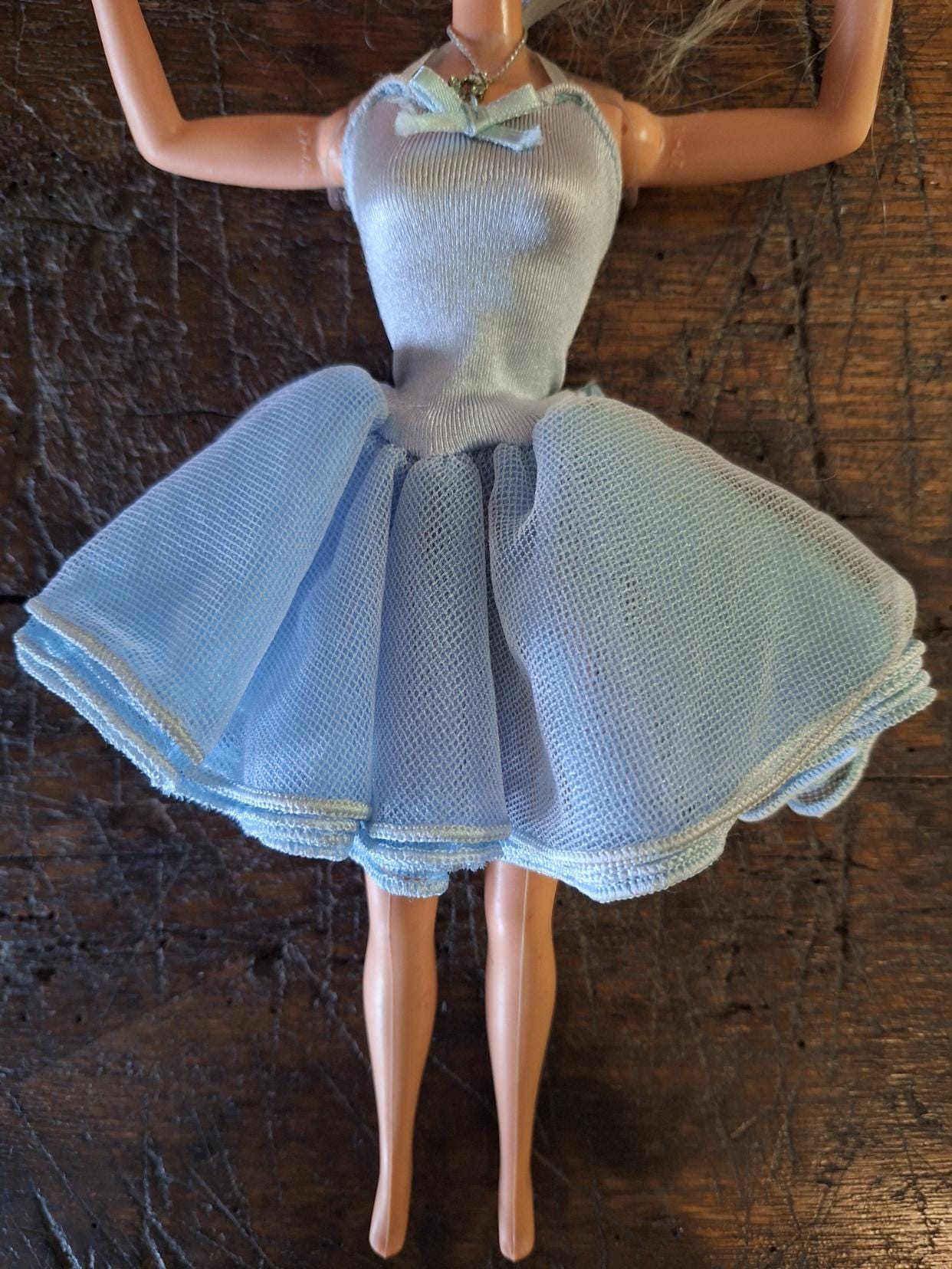 barbie blue gingham dress Barbie Doll Vintage Shirt Dress – Retro Gingham & Striped Styles –  Huonghandmadedoll main image 1