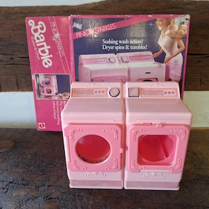 Set da gioco lavatrice e asciugatrice Barbie Pink Sparkles; Mobili e  accessori per bambole alla moda; Giocattoli e giochi