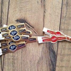 Vintage Cigar Band Labels; Tobacco; Smoke; Collectible Advertisements; Ephemera
