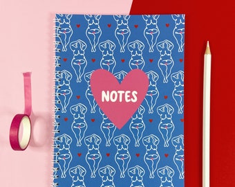 Bodies A5 Notebook - Notepad - Feminist - Stationery - Gift - Girl Power - Woman - Body - Hearts