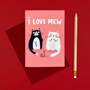 Cat Card Funny Valentines Anniversary Love Humour Girlfriend Boyfriend Pet Kitten love image 1