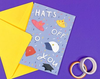 Hats off Congratulations Greeting Card - Funny - Well Done - Congratulations - Graduation - Humour