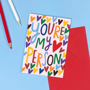 Carte Vous êtes ma personne - amour - Saint-Valentin - anniversaire - jeu de mots - mignon - petit ami - petite amie - ami - remerciement image 1