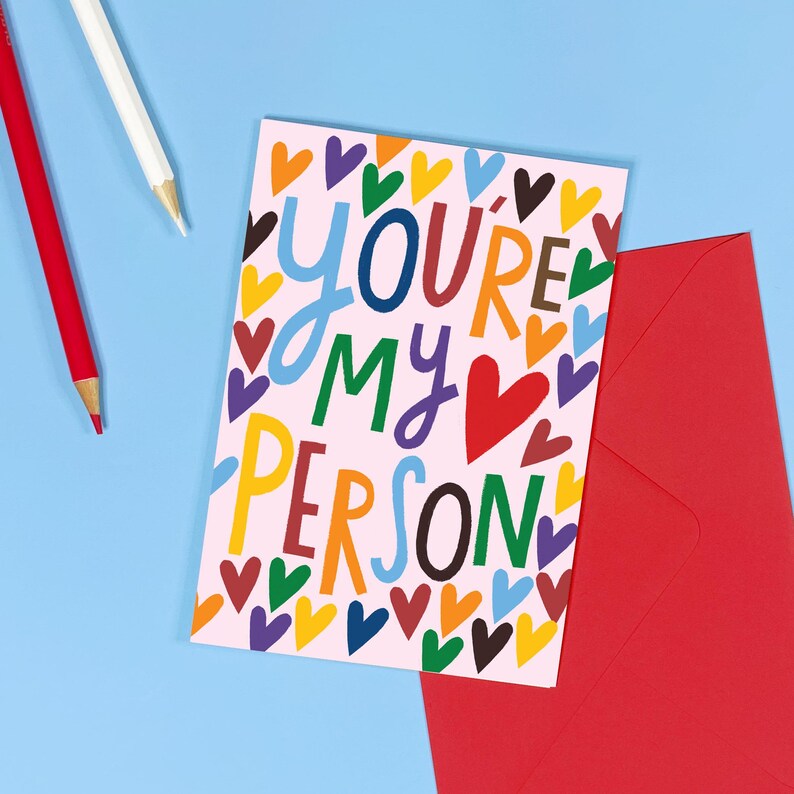 Carte Vous êtes ma personne - amour - Saint-Valentin - anniversaire - jeu de mots - mignon - petit ami - petite amie - ami - remerciement image 1