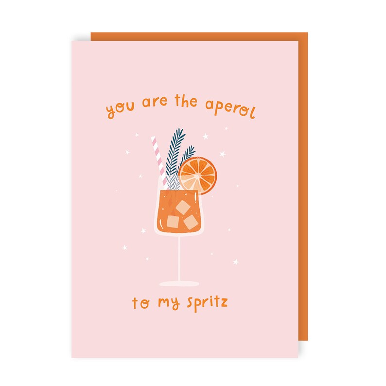 Carte Aperol to my spritz - Amour - Mignon - Remerciements - Alcool - Cocktail - Anniversaire - Mignon - Ami - Saint Valentin - Galentine's - Été image 2