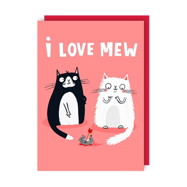 Cat Card Funny Valentines Anniversary Love Humour Girlfriend Boyfriend Pet Kitten love image 2