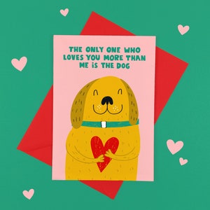 Funny Dog Valentine's Card Funny Love Boyfriend Girlfriend Puppy Labrador Golden Retriever image 1