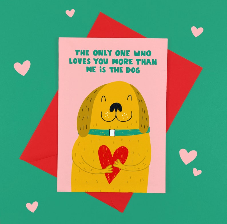 Funny Dog Valentine's Card Funny Love Boyfriend Girlfriend Puppy Labrador Golden Retriever image 1