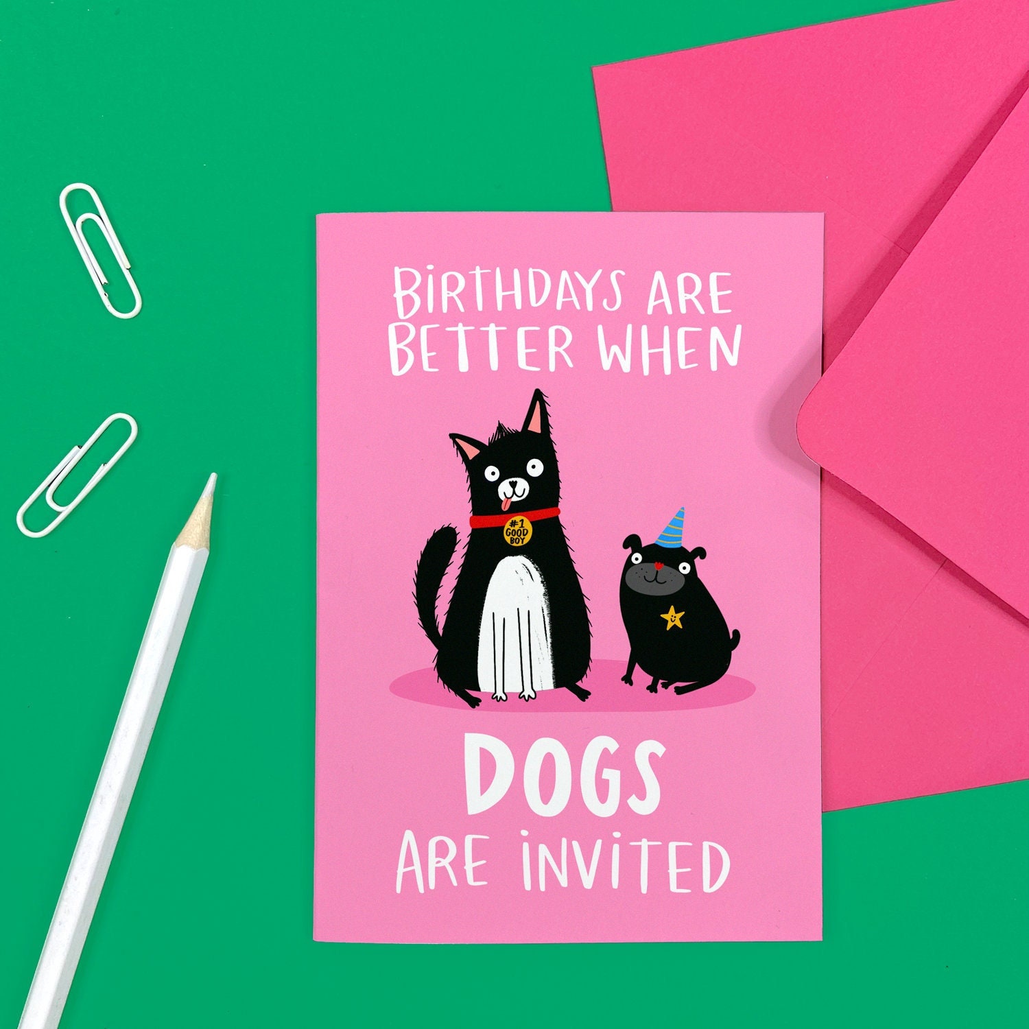 Funny Dog Birthday Card: Illustrated Pet Celebration - Etsy UK