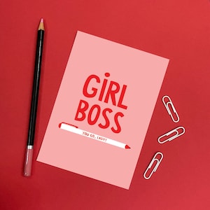Carte Girl Boss - Cool - Woman Boss - Autonomisation - Bravo - Féminisme - Humour - Drôle - Nouveau travail - Félicitations image 2