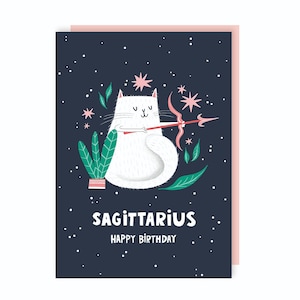 Carte d'anniversaire zodiaque Sagittaire - astrologie - étoiles - mignon - drôle - signe astrologique