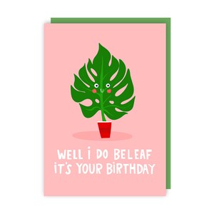 Carte d'anniversaire feuille plante - drôle - humour image 2