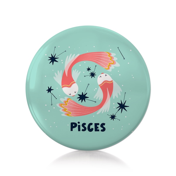 Pisces Zodiac Pin Badge - Rude - Cheeky - Funny - Humour - Star - Sign - Astrology - Cute - Gift