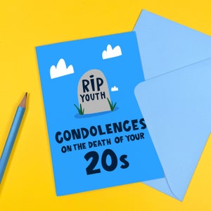 Condolences Birthday Card - Funny - Humour - Best Friend - 30th Birthday - 30s - Illustrated -