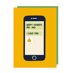 Carte de fête des pères pouce levé - papa - texte - emoji - humour - drôle - papa - blague - je t'aime