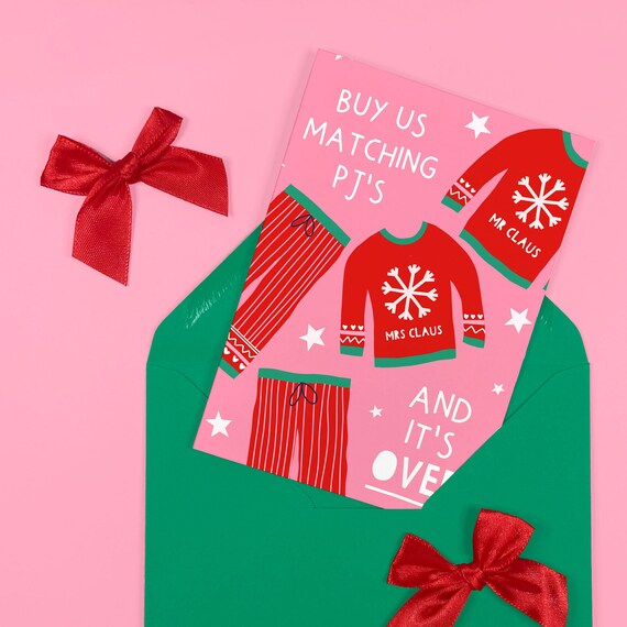 Matching Pjs Christmas Card Funny Couple Goals