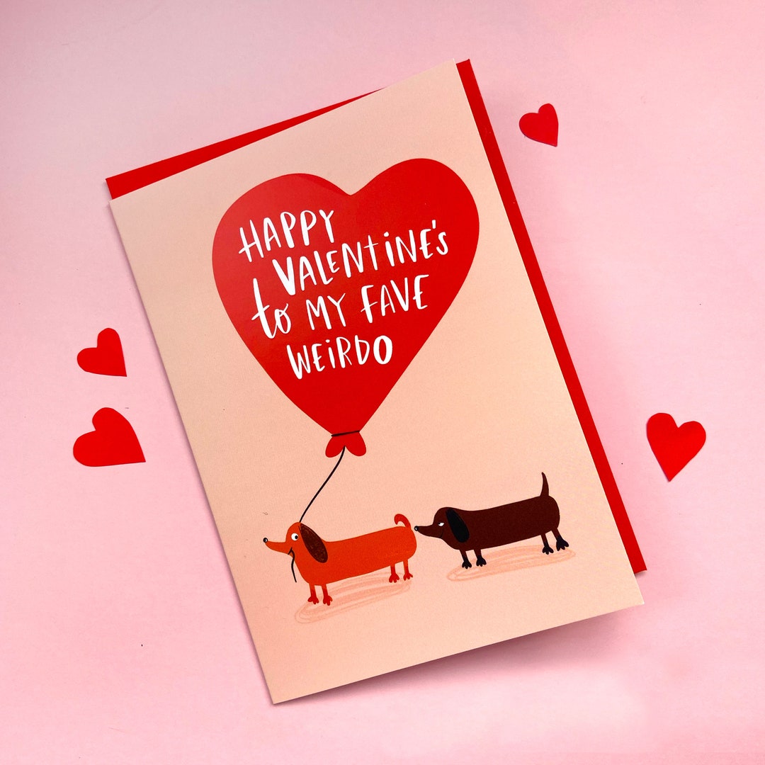 Fave Weirdo Sausage Dog Card Funny Valentines Etsy UK