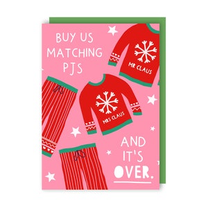 Matching PJs Christmas Card Funny Couple Goals image 2