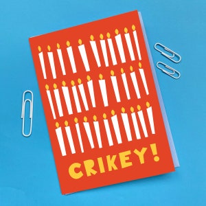Carte d'anniversaire Crikey - Amusante - Humour - Bougies - Vieux - Bougies - Illustrations illustrées, Vieillesse image 1