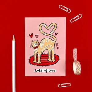 Cute Cat Heat Tail Card - Funny - Valentines - Anniversary - Love - Boyfriend - Girlfriend - Kitten