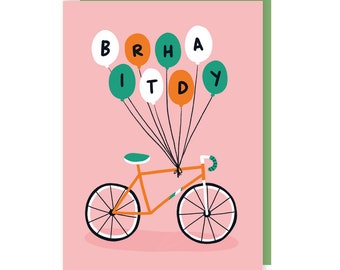 Bike Balloons Birthday Card: Cyclist Celebration