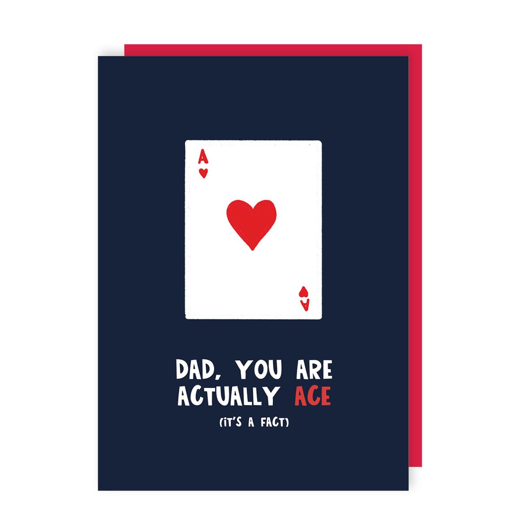 Ace Father's Day Card - Dad - Daddy - Cards - Hearts - Illustrated ...