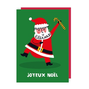 Santa Candy Cane Christmas Card - Funny - Xmas - Joyeux Noel - French - Cute