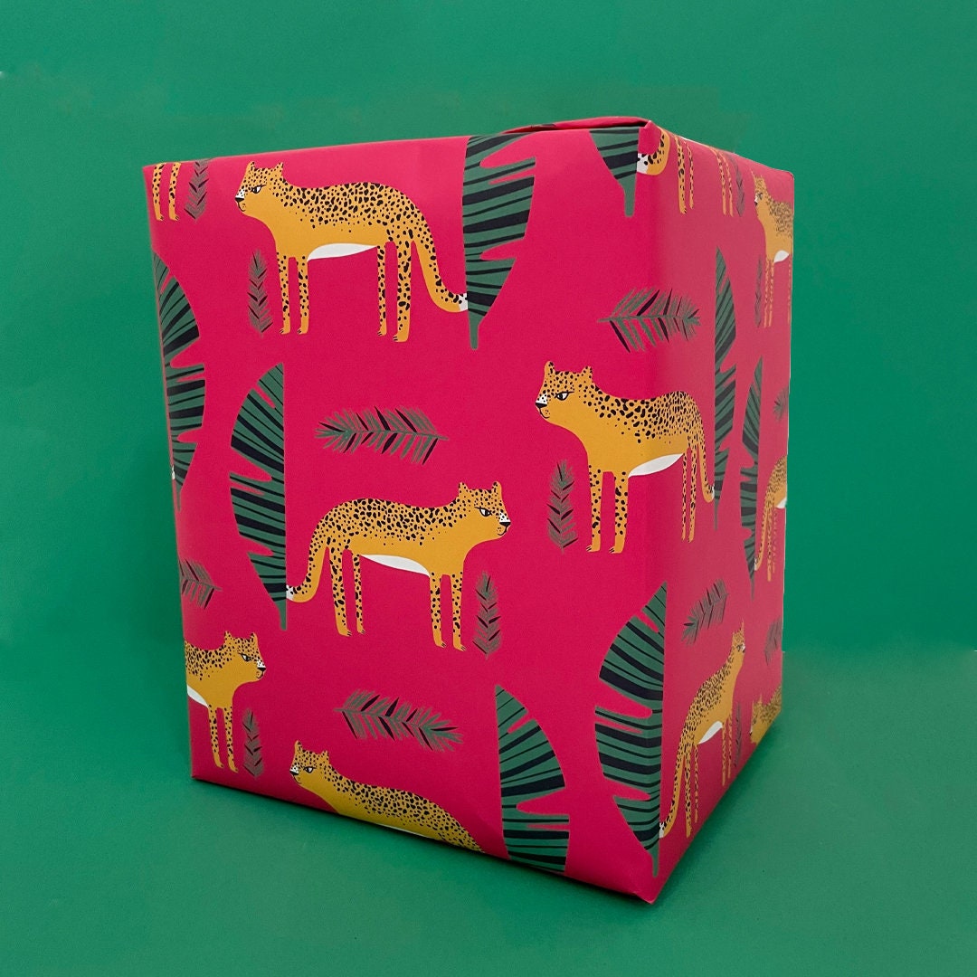 Jungle Cat Wrapping Paper, Cheetah Gift Wrap, Eco Friendly Matte