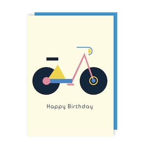 Bauhaus Bike Birthday Card - Happy Birthday - Cyclist - For Him - Art - Minimalist - Design - Sport - Cycling
