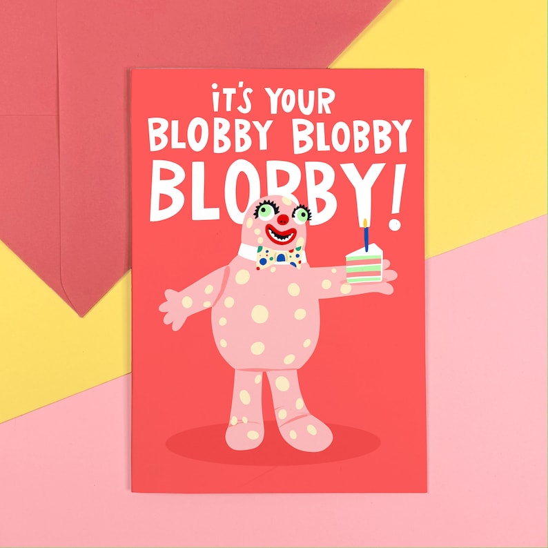 Carte d'anniversaire de Mr Blobby - humour - humour - personnage - fête - célébration - occasion image 1