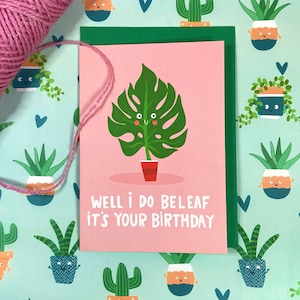 Carte d'anniversaire feuille plante - drôle - humour