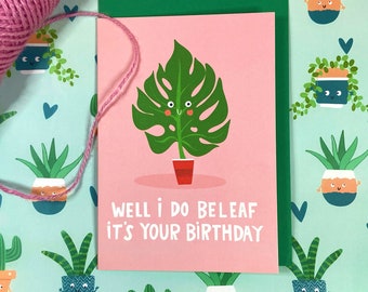 Leaf Plant Birthday Card - Funny - Humour