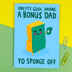 Eponge bonus papa carte - fête des pères - papa - humour - célébration - beau-père - humour - occasion