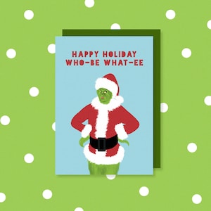 Carte de Noël Grinch - drôle - humour - Noël - coquin - mignon - grossier - vacances - film - Whoville