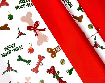 Woofmas Gift Wrap - Wrapping Paper - Present - Christmas - Cute - Dogs - Festive