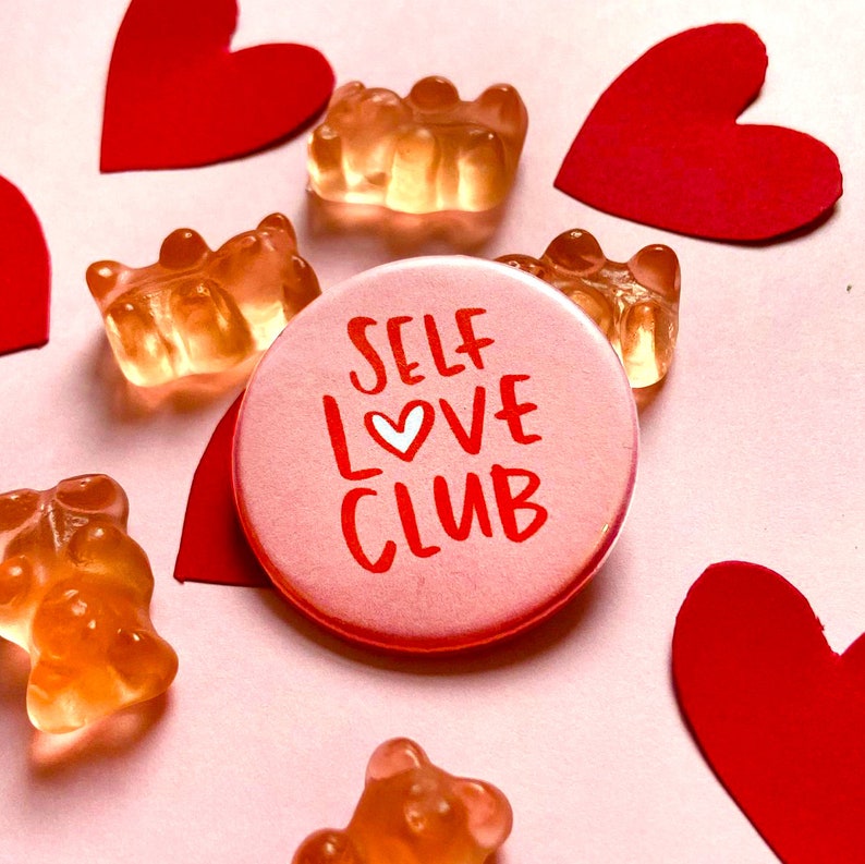 Self Care Self Love Club Pin Badge Wellbeing Mental Health